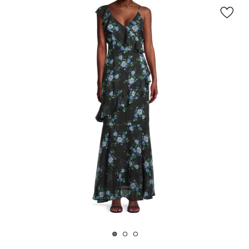 NWOT Yumi Kim One Shoulder Black Floral Maxi Dress - Size Small